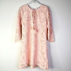 Lovers + Friends Dress Women XS Pink Marlie Crochet Lace Mini Coquette Boho NWOT